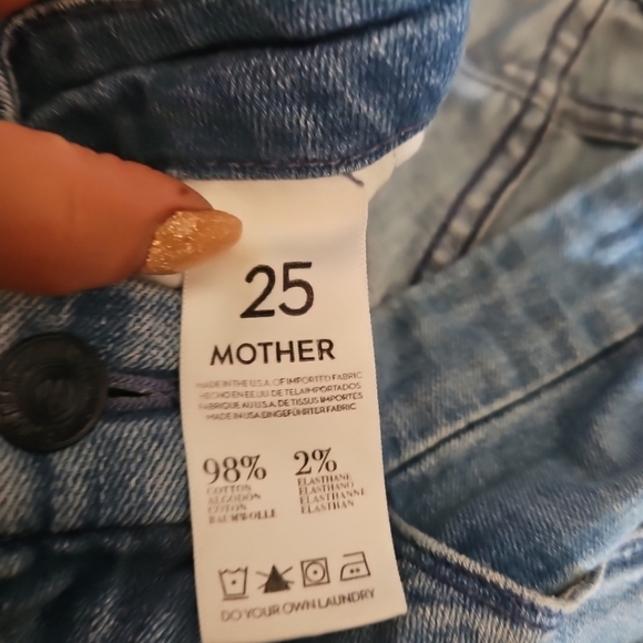 Mother The Looker Crop Frayed Light Wash Skinny Distressed Designer Denim 25 - Picture 8 of 14